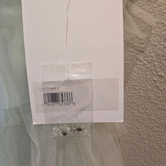 NWT Mac Duggal Mint Green Ruffle Maxi Dress Sz 6 - Picture 6 of 8
